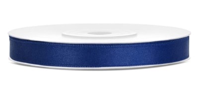 Wstążka tasiemka satynowa granatowa 6 mm x 25 m