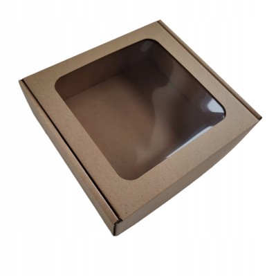 Pudełko z OKIENKIEM 200x200x100 10 sztuk GRUBA FOLIA