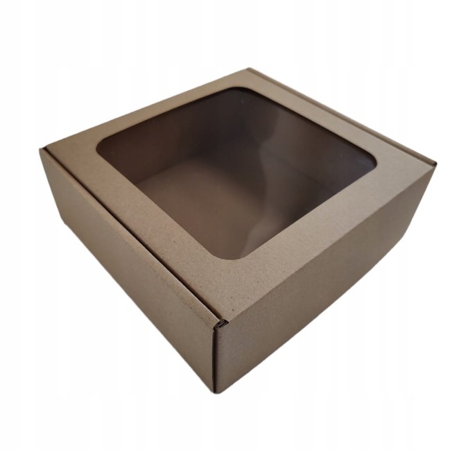 Pudełko z OKIENKIEM 200x200x100 10 sztuk GRUBA FOLIA