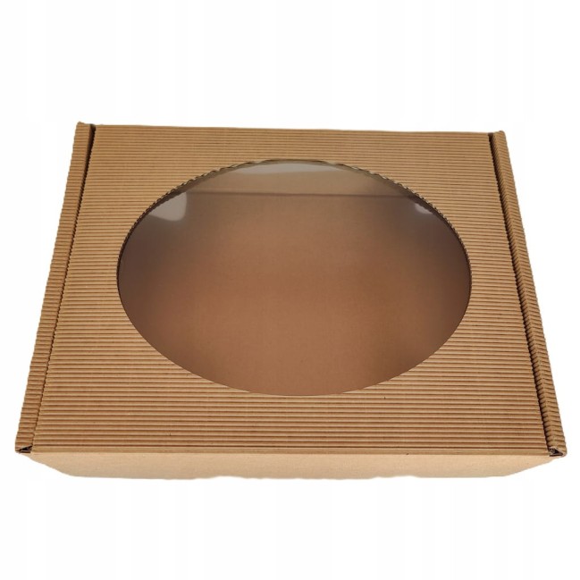Pudełko z okienkiem z tektury karbowanej 250x200x70